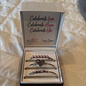 Luca + Danni Heart and Bead Bracelet Trio supporting Breast Cancer